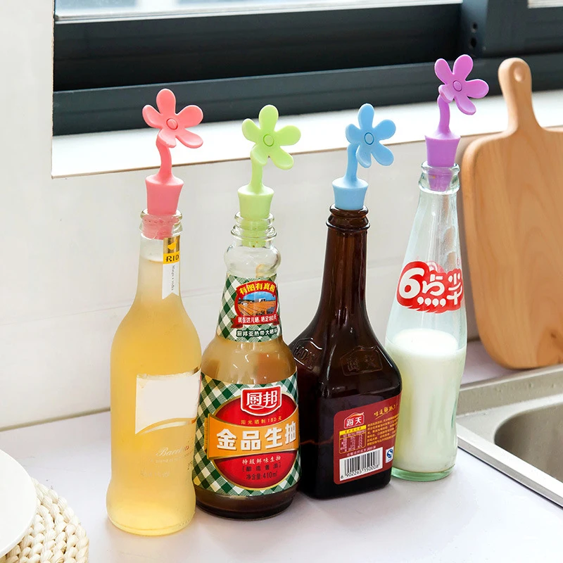 1 Piece Silicone Red Wine Manual Press Wine Bottle Seal Wine Stopper Flower Elephant Shape Wine Stopper Wine Accessories