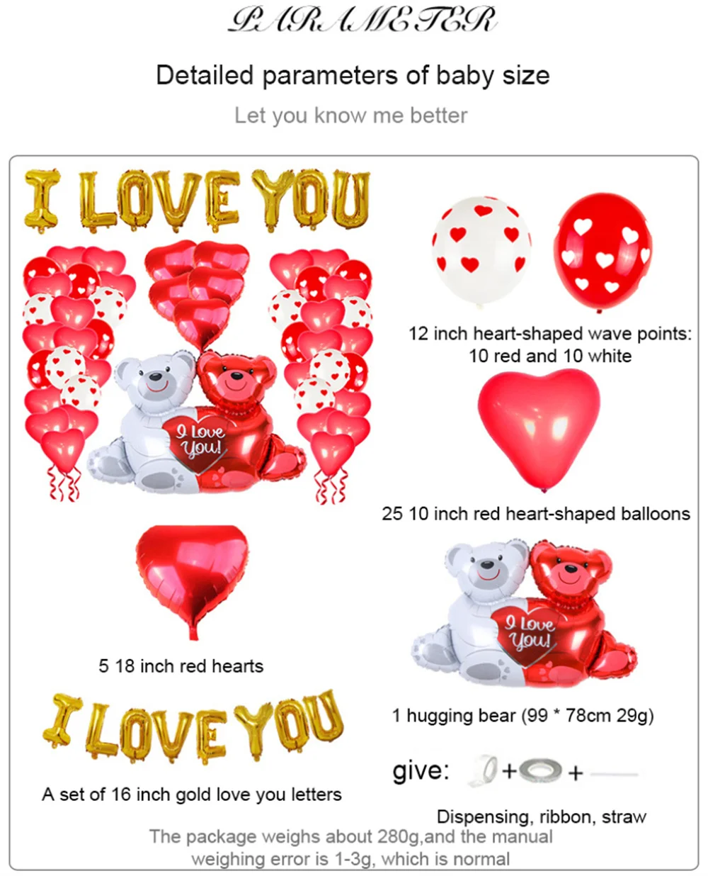 Valentine's Day Love Teddy Bear Balloon With 1000 Red Rose Petals Golden  Letters I Love You Banner For Wedding Party Decoretion - Ballons &  Accessories - AliExpress