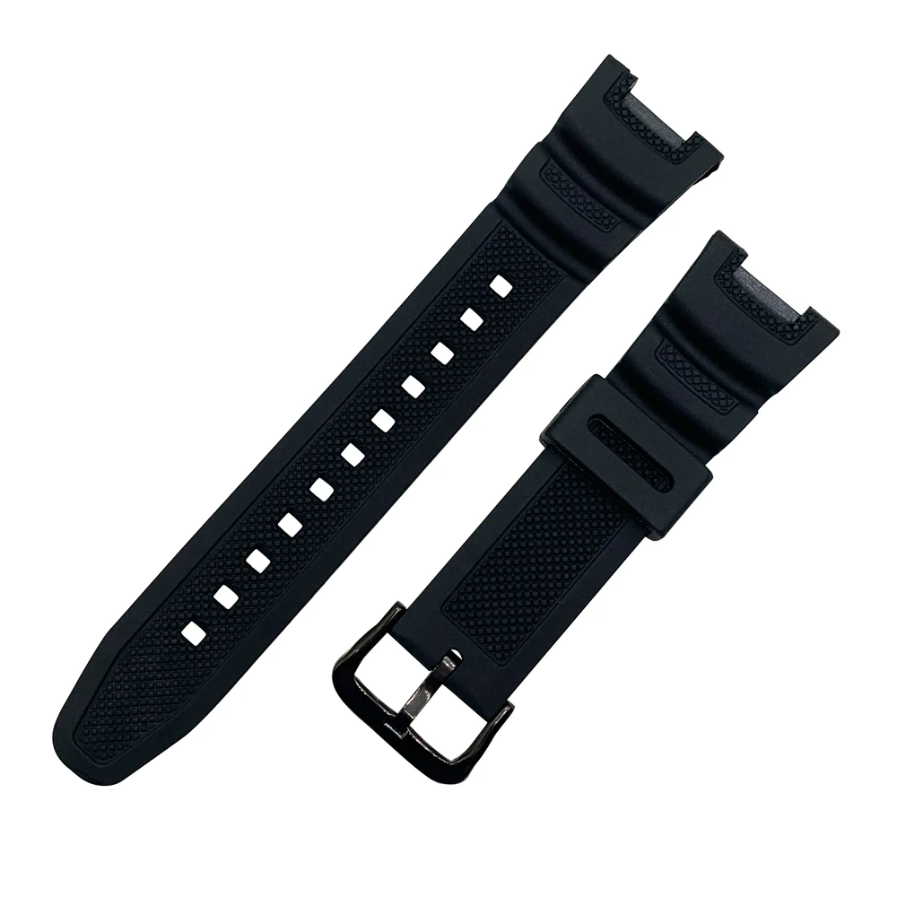 black black clasp Аксессуары для часов Ремешок из смолы Мужская пряжка для SGW-100-3V/-1 в спорт на открытом воздухе водонепроницаемый резиновый ремень женский ремешок для часов - Band Color: black black clasp