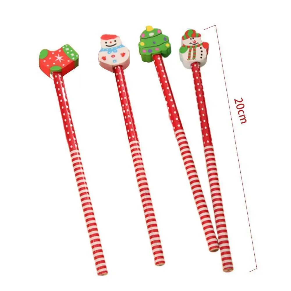 4 шт мультфильм Санта-Клаус Карандаш рождественские карандаши с ластиком студентов для обучения набор канцелярских принадлежностей для студентов