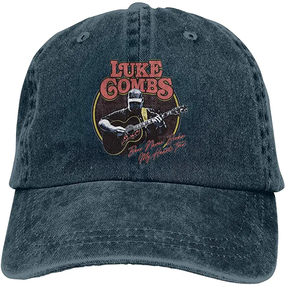 TSDFCLuke Combs Tour Men's and Women's Retro Cowboy Hat Adjustable Baseball Cap Navy | Аксессуары для одежды