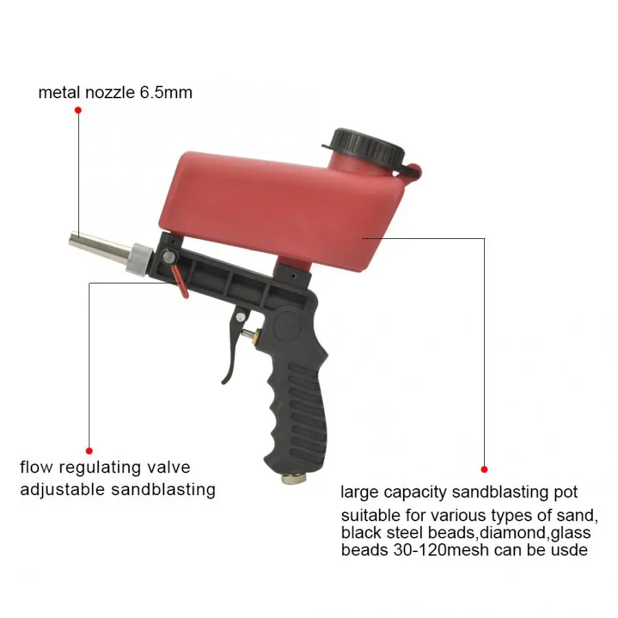 Мини-пневматический распылитель портативный ручной гравитационный пневматический Пескоструйный пистолет с 1/4 дюйма воздухом на входе электроинструмент