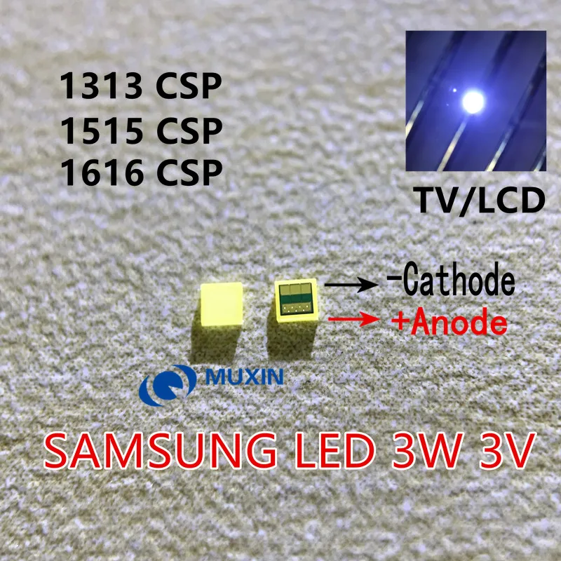 50 шт. для SAMSUNG LED LCD подсветка ТВ применение светодиодная 3 Вт 3В CSP 1313 холодный белый