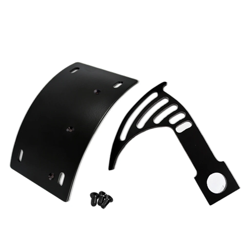 Universal Motorcycle Black License Plate Holder Tail Light Bracket Kit