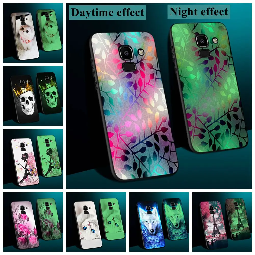 Luminous Case For Samsung Galaxy A10 A20 A30 A40 A50 A60 A70 Cover A6 A7 A750 2018 Leather Funda Glow |