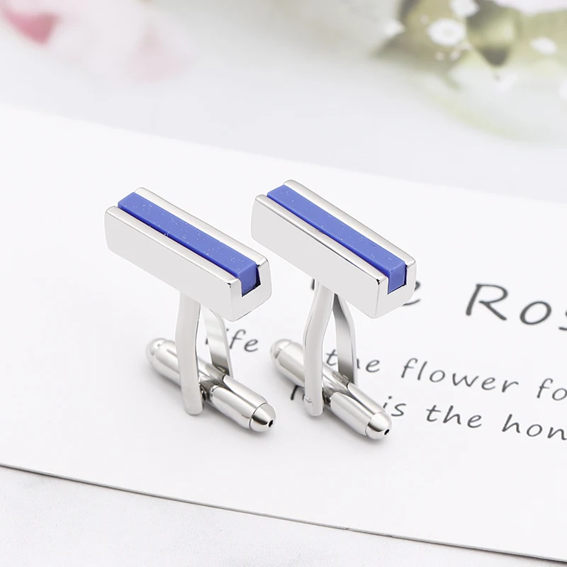 

Zhijia fashion simple black/blue rectangle men's business style cufflinks suit jewelry accessories new arrival