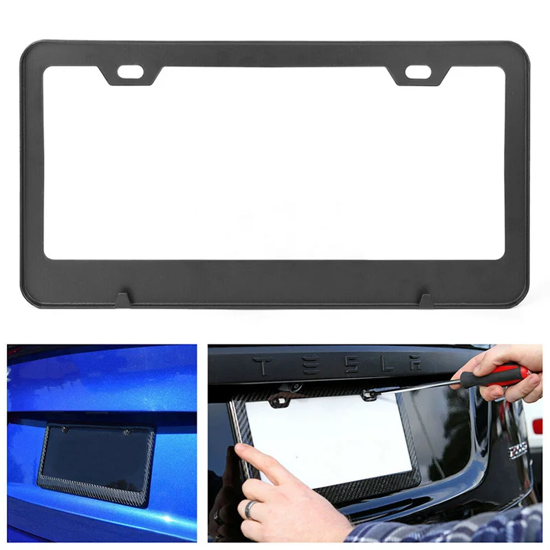 

US Ca 1X Stainless Steel Car Truck License Number Plate Frame+Screw Cap