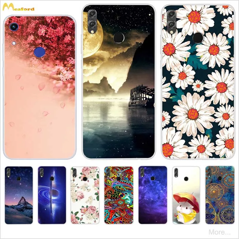 Honor8x Cases For Honor 8S 8X Silicone Cover Clear TPU Pattern Cute Sakuta Daisy Flower Soft Bumper Fundas Honor8s 8 x x8 | Мобильные