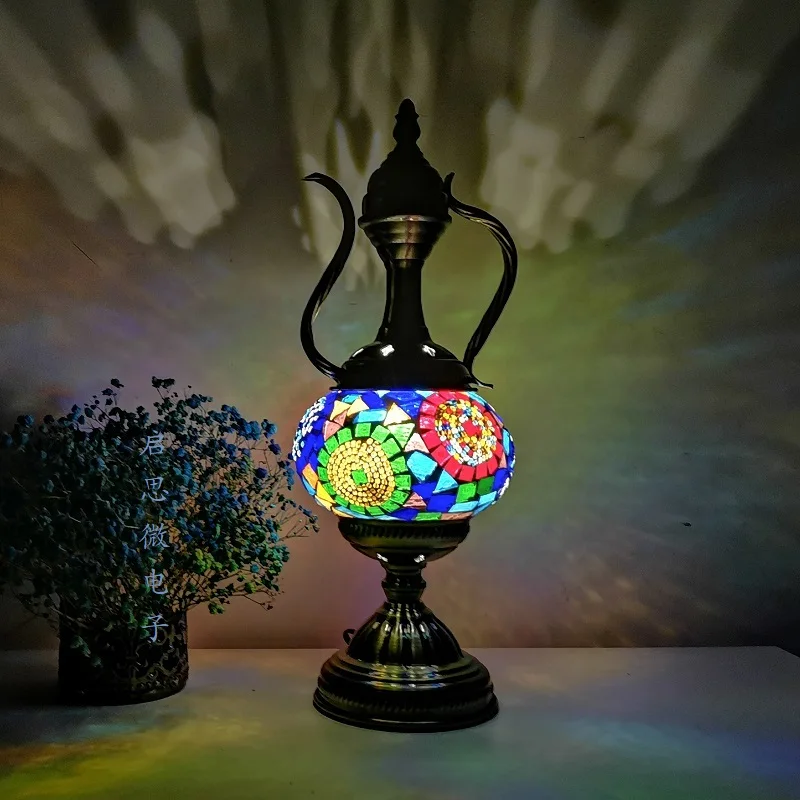 Newest E14 Hand-inlaid Glass Morocco Style Mosaic Light Bedroom Living Room Decorative Table Lamp Turkish Lampe 1 Newest E14 Hand-inlaid Glass Morocco Style Mosaic Light Bedroom Living Room Decorative Table Lamp Turkish Lampe 1