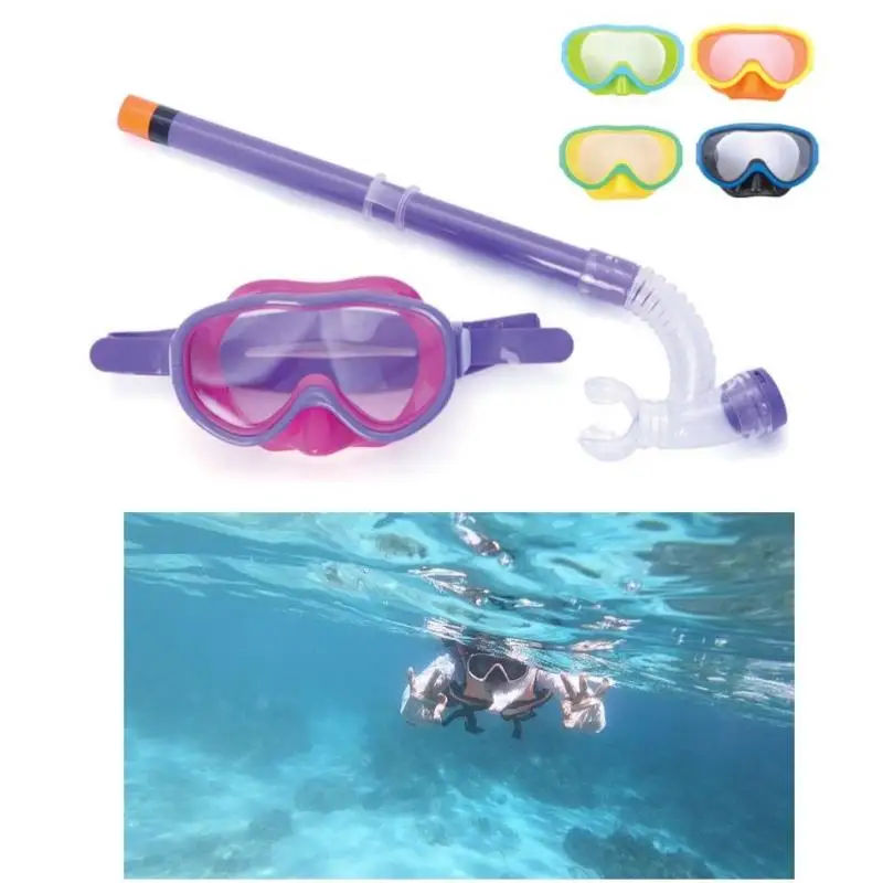 Child Swimming Anti-Fog Goggles Kids Diving Mask & Breather Pipe Underwater Camera Diving Mask Scuba Snorkel Swimming Goggles