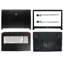 Czarny nowy dla MSI GL73 8RD/8RE/8RC Series LCD do laptopa tylna pokrywa/pokrywa przednia/zawiasy plastikowa górna obudowa/Plamrest/dolna obudowa