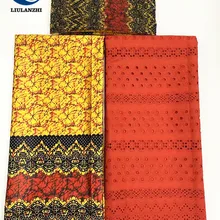 LIULANZHI африканская кружевная ткань модная атласная нигерийская ткань с принтами+ хлопковая кружевная ткань 2,5+ 2,5+ 2 ярда ML8PR03