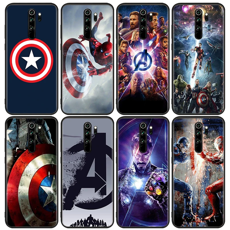 Мягкий черный чехол для телефона с героями Marvel Человек-паук танос Xiaomi Redmi 9i 9T 9A 9C 9
