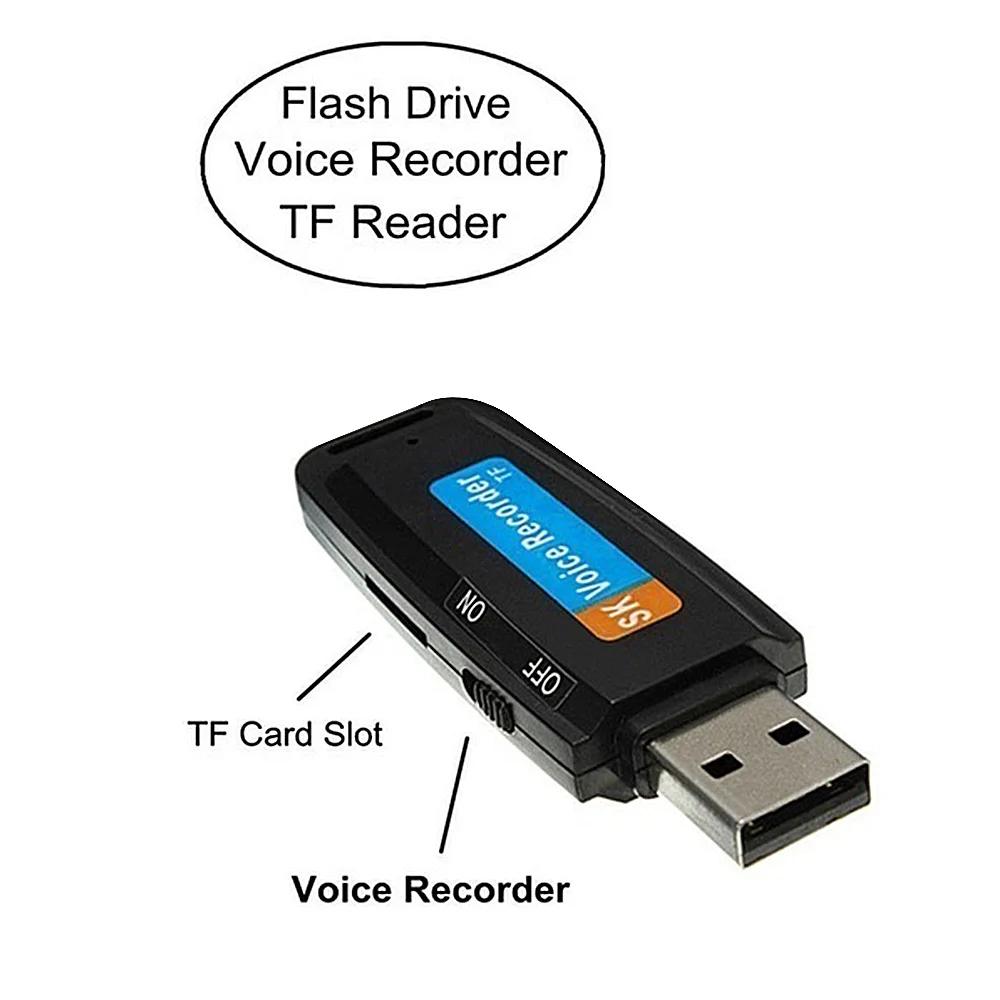 U-диск цифровой аудио диктофон ручка зарядное устройство USB флэш-накопитель до 32 ГБ Micro SD TF карта