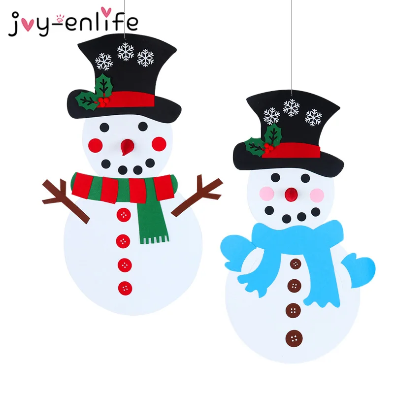 

DIY Felt Christmas Gifts Snowman Christmas Sticker Wall Hanging Kids Child Toys Xmas Christmas Decoration New Year 2019 Navidad