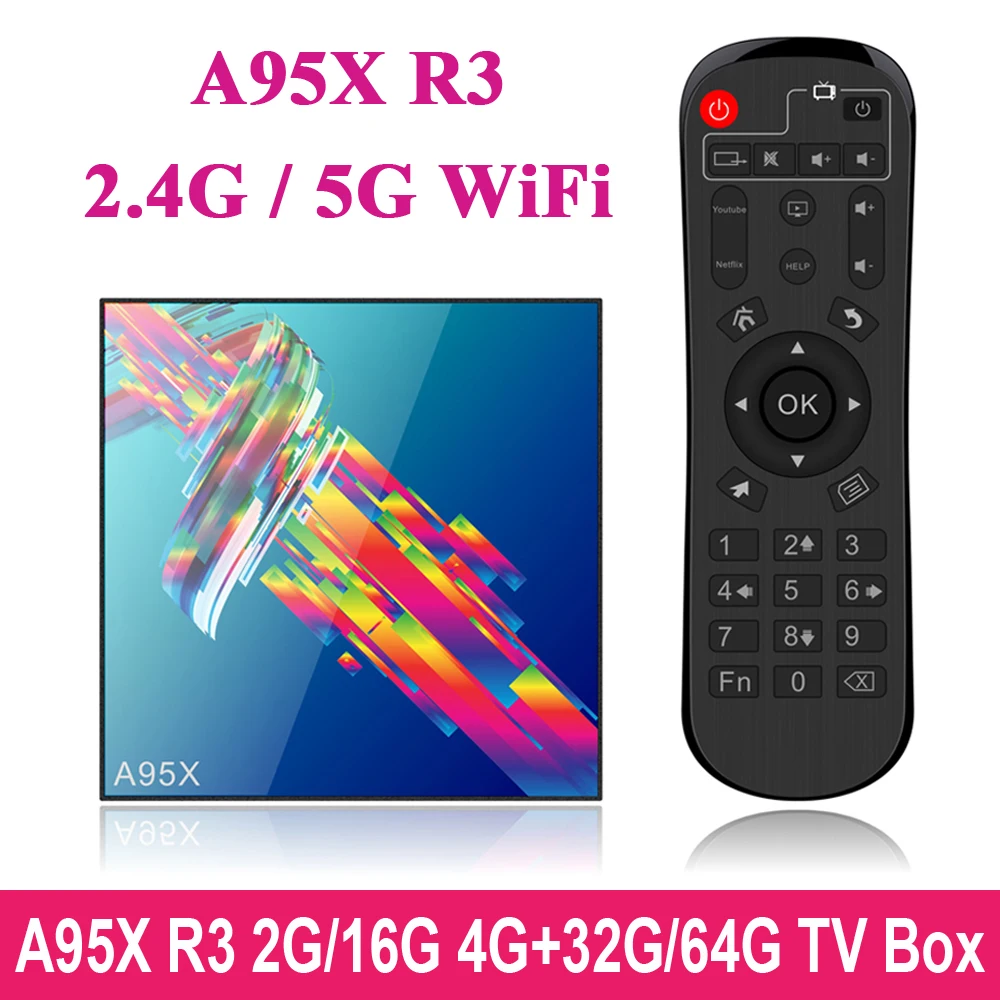 

A95X R3 Android 9.0 Smart TV Box 4GB 32GB/64GB Media Player RK3318 Quad Core UHD 4K VP9 H.265 2.4G/5G WiFi BT4.2 HD Set Top Box