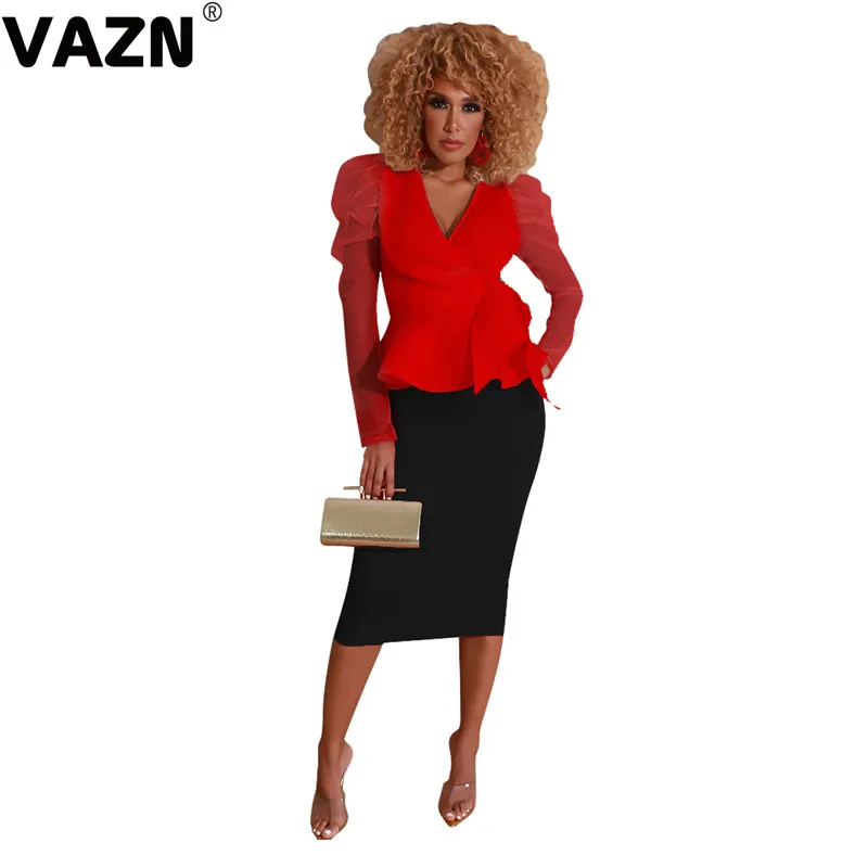 VAZN LO6243, новинка, для молодых леди, для заметок, сексуальная, Клубная, для взрослого возраста, модная, однотонная, длинный рукав, бандаж, глубокий v-образный вырез, женская, дикая, Джокер, верхняя одежда