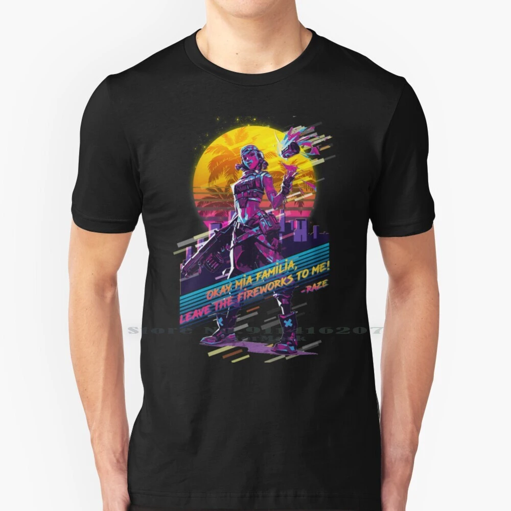 Valorant Raze 80s Retro T Shirt 100% Pure Cotton Valorant Valorant Game Fps  Riot Valorant Phoenix Riot Games Sage Jett Riot|T-Shirts| - AliExpress