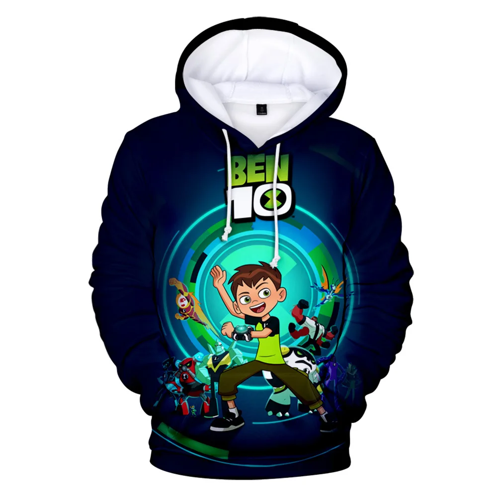Лидер продаж, худи с 3D принтом Ben 10 модная теплая толстовка с капюшоном для мальчиков и девочек милый Повседневный свитер Ben 10