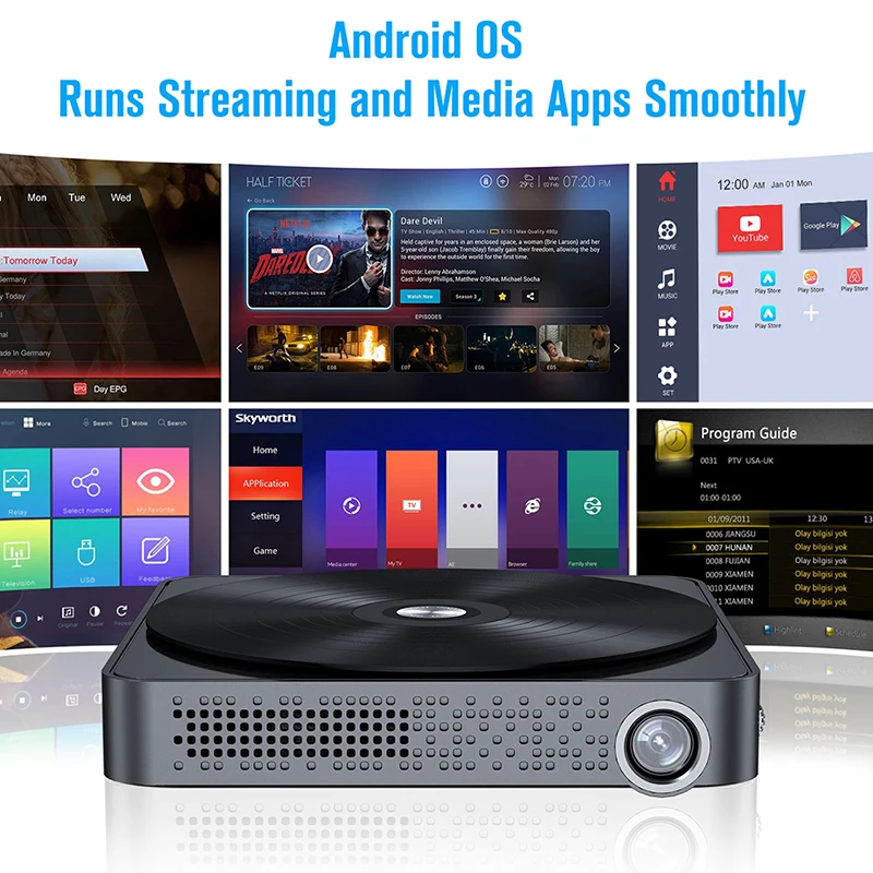 Smartldea M10 4K мини умный проектор 2G ram 64G rom опция android7.0 wifi BTbeamer встроенный аккумулятор 7500mAh Видеопроектор для игр