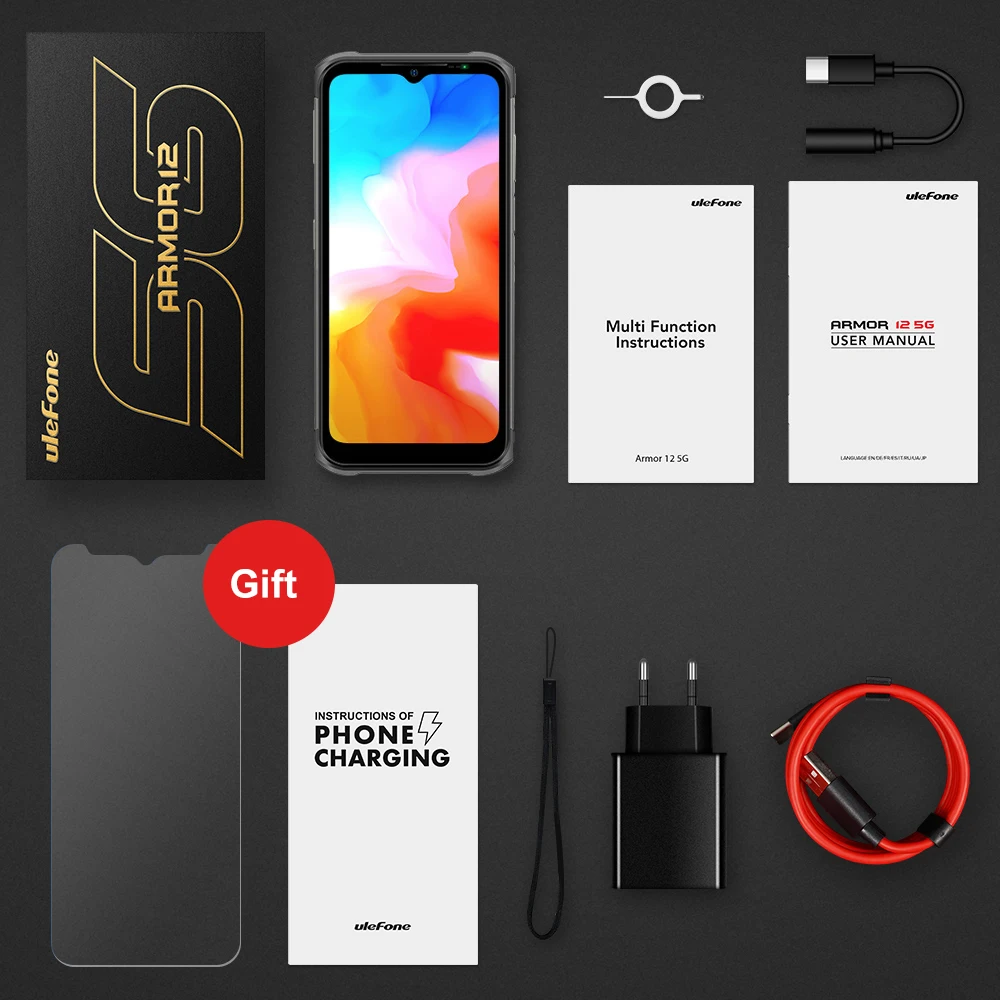 Ulefone Armor 12 5G Rugged Phone Android 11 8GB+128GB Global Version 6.52“ Waterproof Smartphone 5180 mAh Wireless Charging NFC red magic 5g cellphones