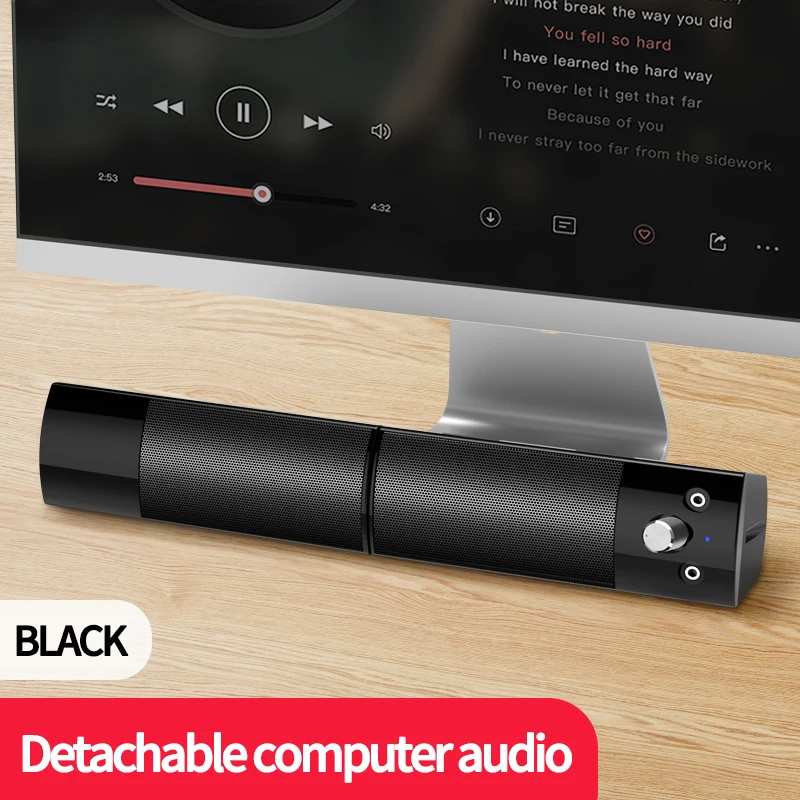 Caixa de Som para Computador Usb com Fio Computador Alto-falante Poderoso Soundbar Estéreo Subwoofer Baixo Surround Portátil Telefone Tablet Mp3 Mp4 - Imagem 6