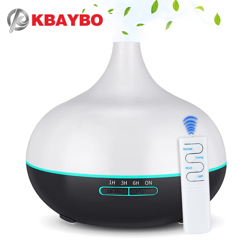 KBAYBO, 550 мл, USB, арома-диффузор, увлажнитель воздуха, холодный туман, очиститель воздуха, с 7 сменными цветами, светодиодный, для офиса, дома - Цвет: Цвет: желтый