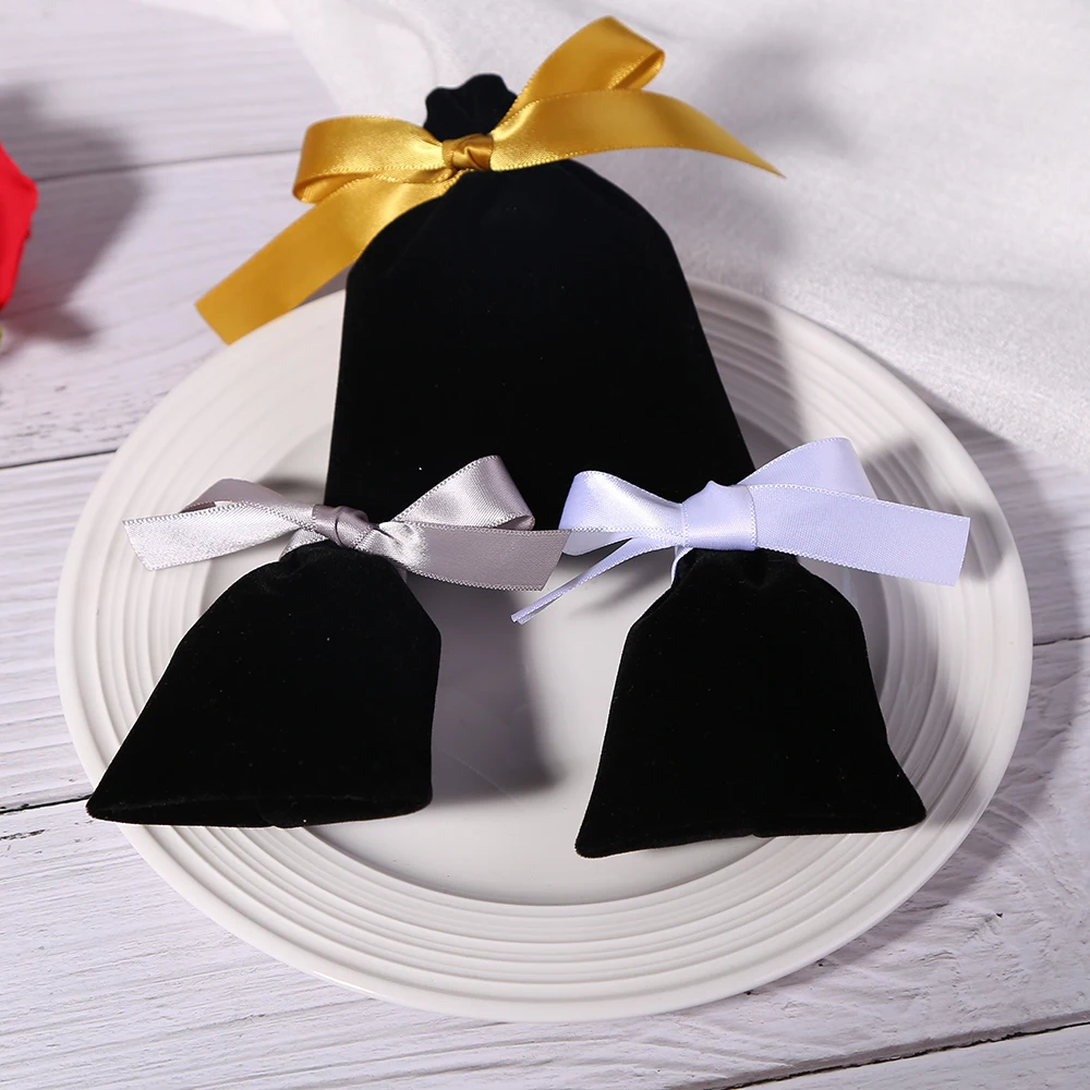 50pcs 4 Sizes Packing Drawstring Velvet Ribbon Pouch Sachet Gift Bag For Jewelry Wedding Things Party Bead Container Storage Bag