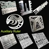 Military Model Tool Carved Texture Punched Circle Drawing Auxiliary Ruler for Engraving Stainless Steel 1