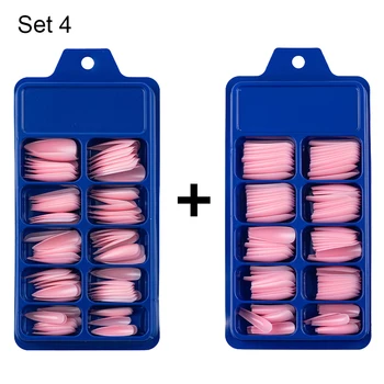 

Wholesale 200pcs/box Press on False Nails Long Coffin Clear Stiletto False Nails Tips Full Cover DIY Acrylic Fake Nails 10 Sizes