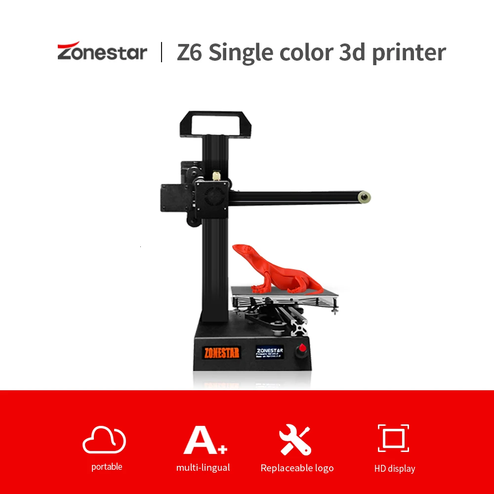 ZONESTAR студенческий мини 3D принтер 1 75 мм 0 4 сопло нити DIY Набор полностью