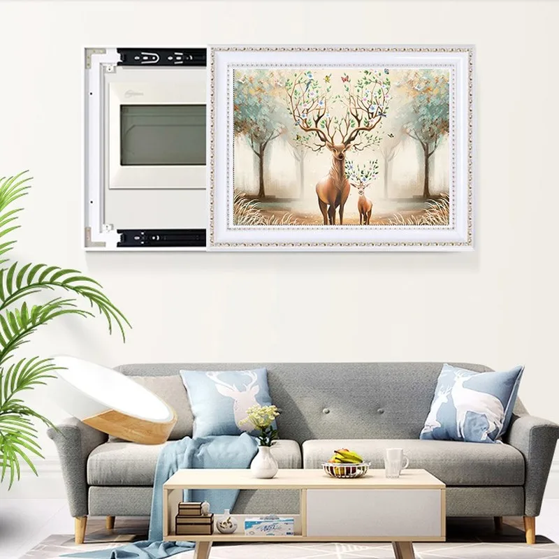 

Punch-free Electric Box Push-pull Painting Electric Meter Box Blocking Decorative Painting Switch Master Box Framed Painting