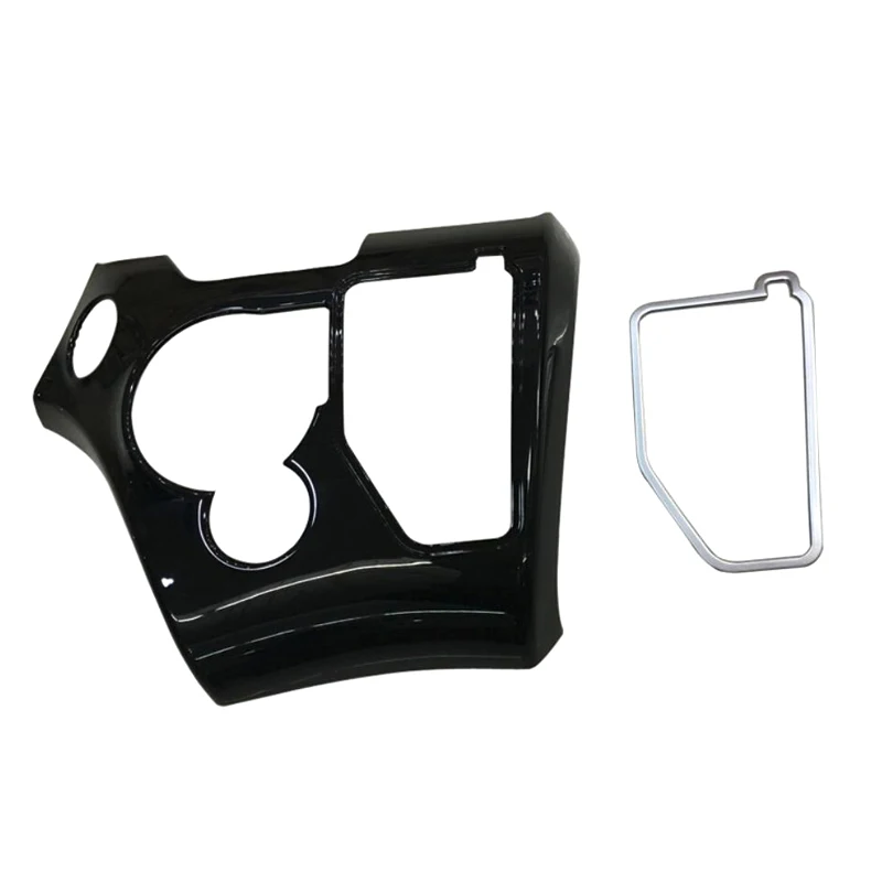 

Black Color Auto Gear Knob Shift Platform Adjustment Panel Cover ABS Chrome 2pcs For Toyota Sienta 2016 2017 XP170
