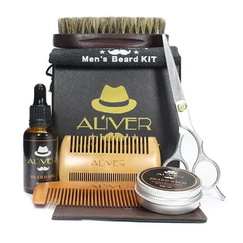 

Beard Grooming Kit Beard Oil Beard Balm Comb Scissor Set Male Mustache Trimming Styling Shaping Moisturizer Gift for Man