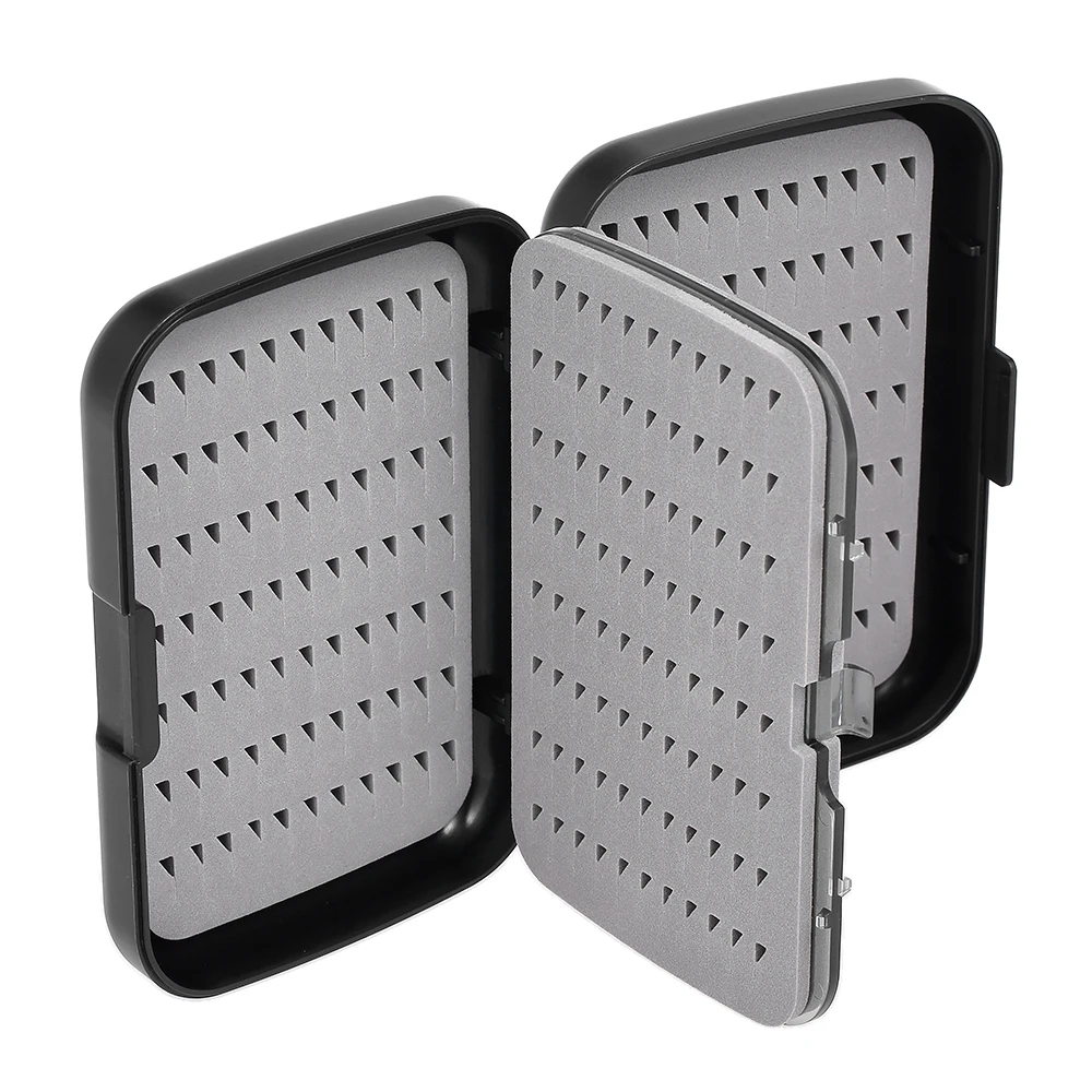 

Two Layer Fish Fly Box Easy Grip Foam Pocket Fly Fishing Flies Box Case Waterproof Fishing Lure Bait Trout Storage Box