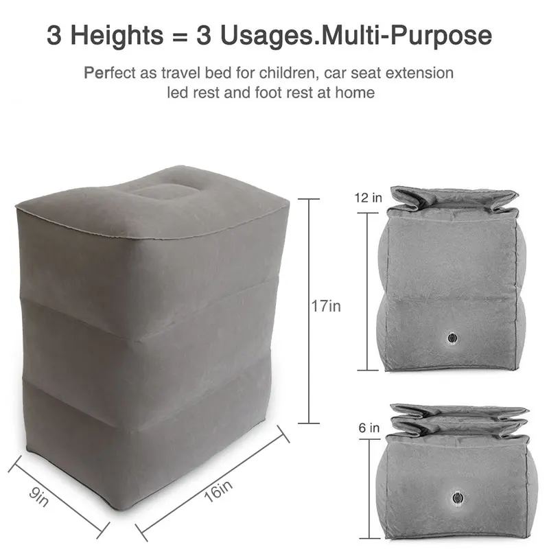 Flight Sleeping Footrest Pillow Foldable Inflatable Travel Foot Pillow Portable Plane Train Kids Bed Foot Rest Pad pouf chambre