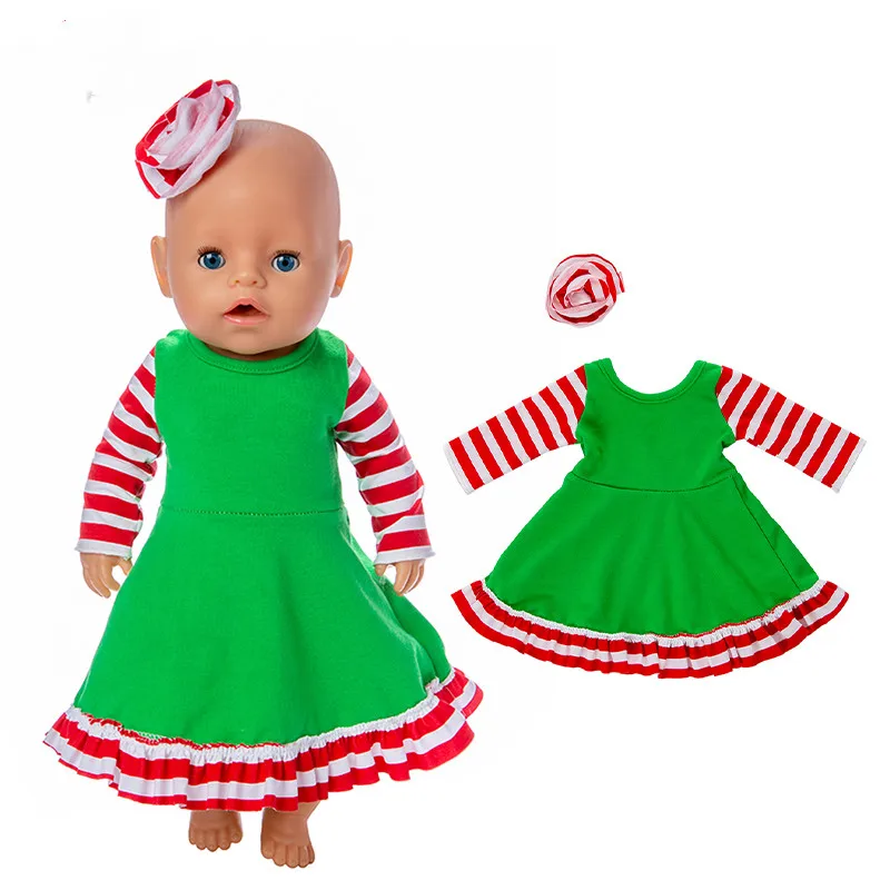 Born Baby Fit 18 дюймов 43 см аксессуары для кукол Хэллоуин зеленая лапа костюм Санта Клаус пушистый шаль костюм для ребенка подарок на день рождения - Цвет: Q-105