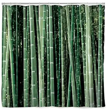 

Modern Shower Curtain Green Bamboo Forest Waterproof Polyester Fabric Bathroom Curtain Home Decoration Bathroom Shower Curtain