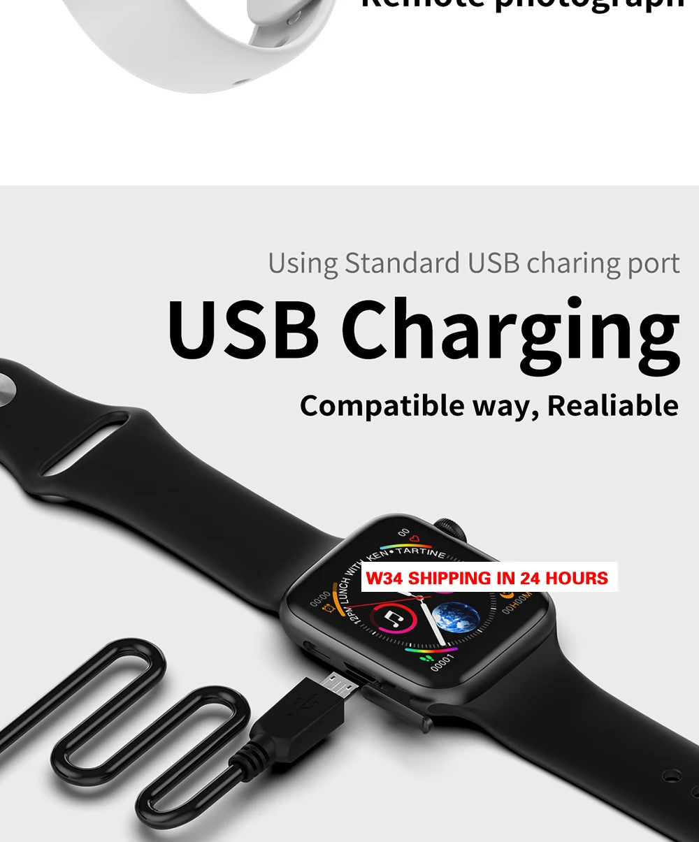 IWO 8 lite Bluetooth Смарт-часы 44 мм ЭКГ монитор сердечного ритма W34 умные часы для Android iPhone xiaomi PK iwo 8 iwo10