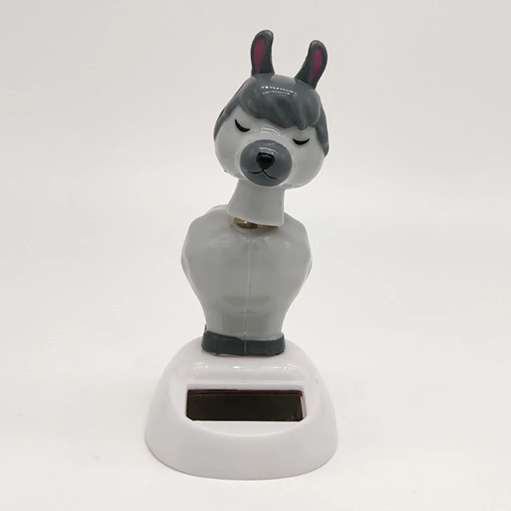 Novel Solar Powered Alpaca Model Dancing Swing Figure Doll Bobbleheads Toy Collectibles Desktop Decor