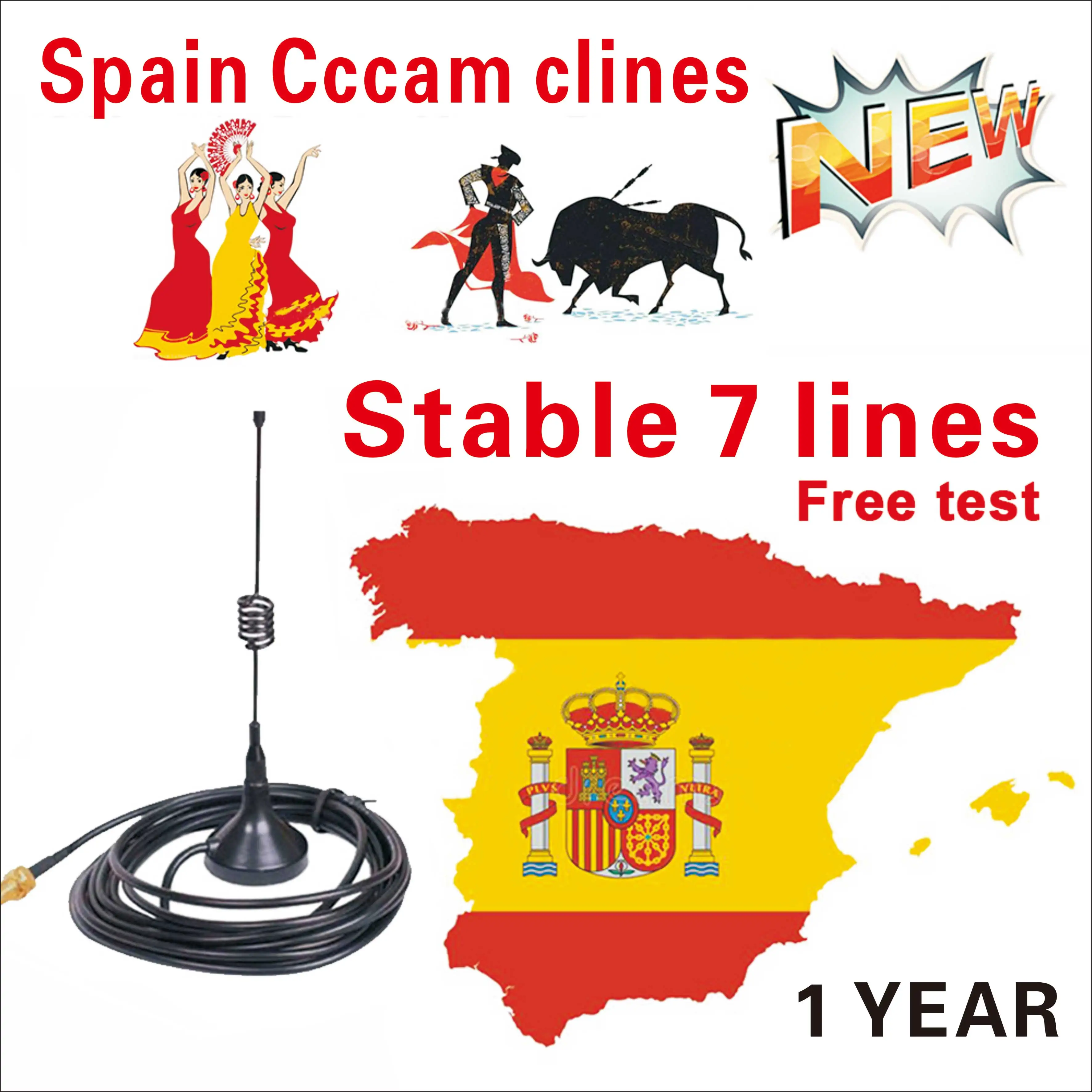 

Satellite decoder Spain CCCam 7 cline DVB-S2 Support Satellite decoder V8 NOVA/ V7S HD/V9 Super 1 Years Full hd