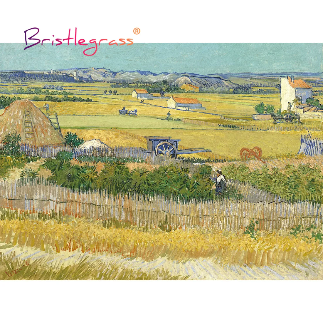 BRISTLEGRASS Wooden Jigsaw Puzzles 500 1000 Pieces Harvest Vincent van Gogh Educational Toy Collectibles Painting Art Home Decor