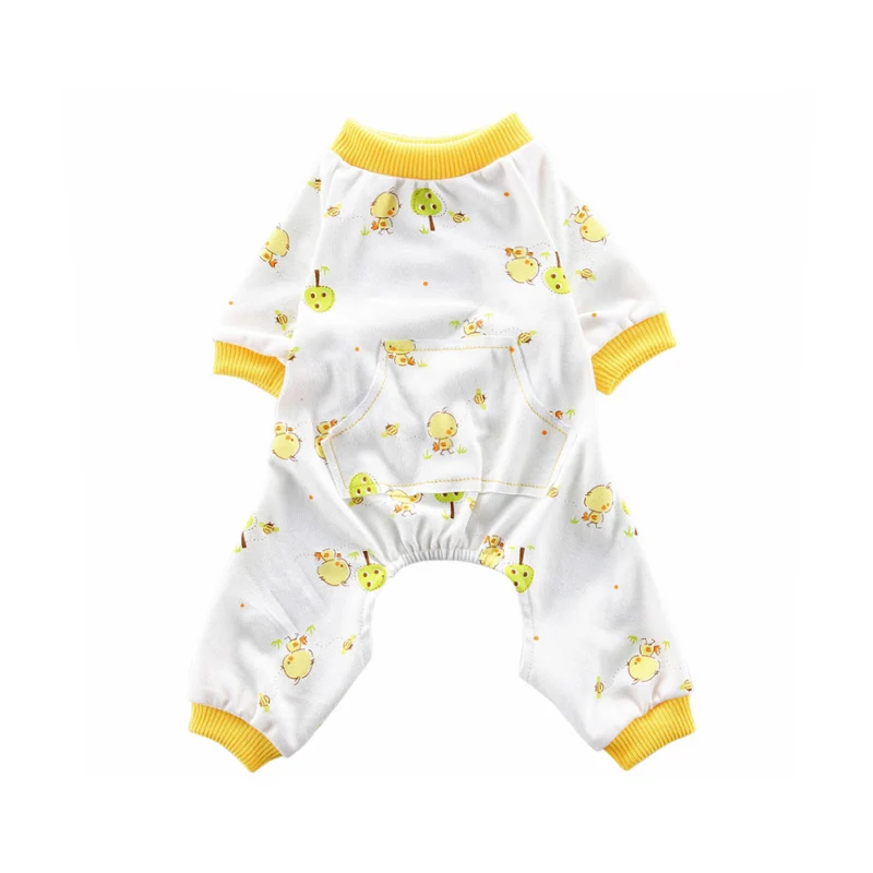 chick Пижамы для собак Одежда для домашних животных для маленьких собак Пижама с котом Собака Комбинезон для щенка для средних собак одежда для сна теплая одежда пальто Йоркшир 35 - Цвет: chick