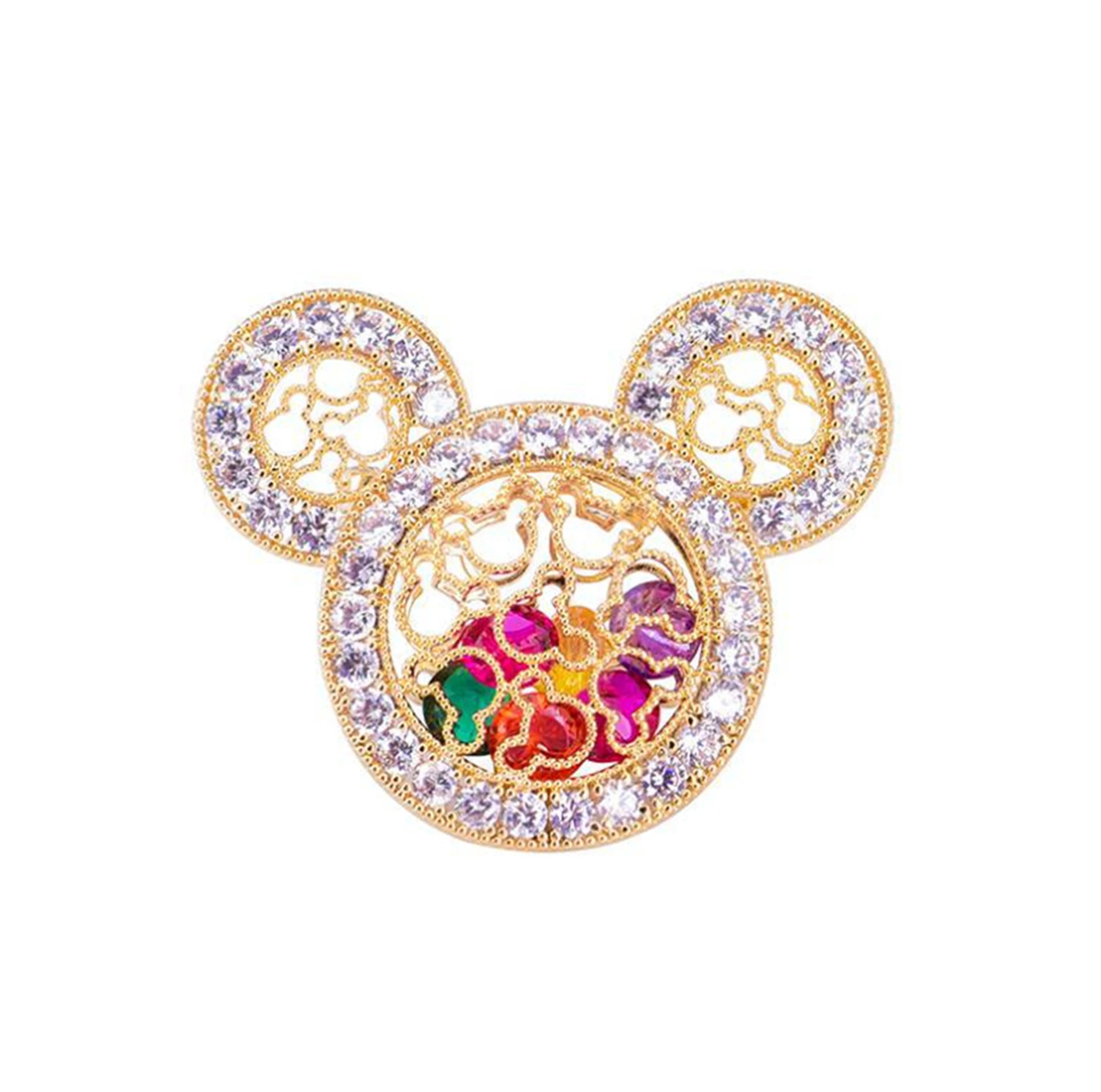 Disney Mickey broszka śliczna głowa myszki miki Hollow Design przypinka  moda damska odzież małe akcesoria biżuteria|Broszki| - AliExpress