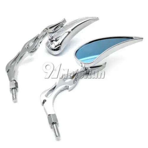 Sell Chrome TearDrop Custom Rearview Mirrors For Harley Cruiser Chopper Motorcycle In Temple - Foto 2