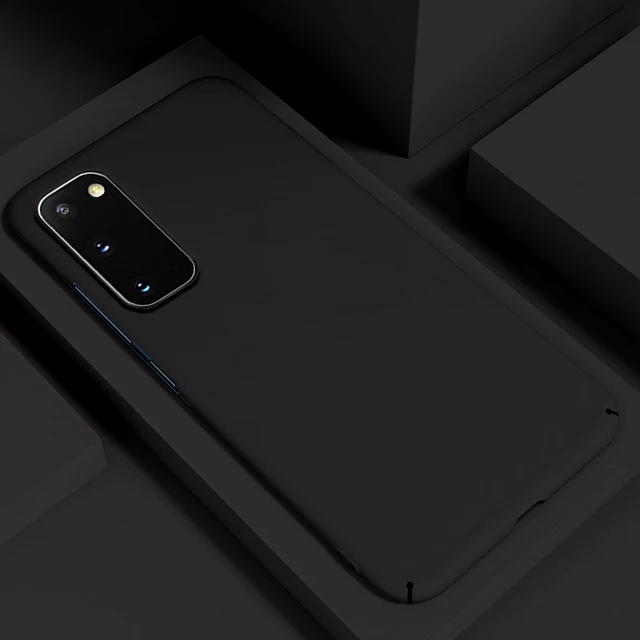 Ultra-thin Colorful Matte Hard PC Phone Case For Samsung Galaxy S20 S10 E 5G S9 S8 Note 10 9 Plus Cute Shockproof Frosted Cover Black
