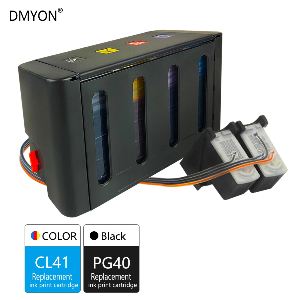 

DMYON Replacement for Canon PG40 CL41 CISS Bulk Ink for IP1200 IP1600 IP1800 IP1900 MX300 MX310 MP145 MP150 MP160 MP180 Printer