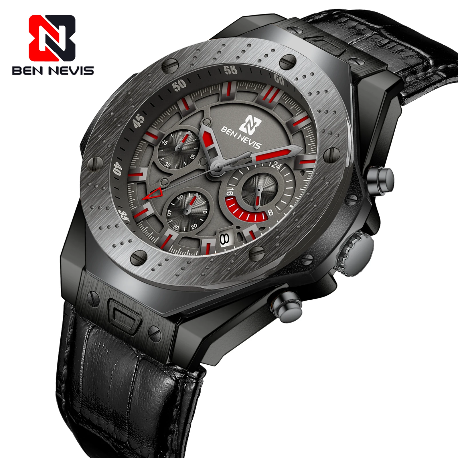 

Ben Nevis New Watches Top Brand Luxury Men Sport Military Wristwatch Leather Quartz Watch Waterproof clock Relogio Masculino A5