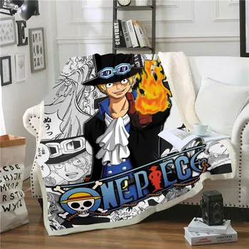 

anime One piece 3D Printing Plush Fleece Blanket Adult Fashion Quilts Home Office Washable Duvet Casual Kids Sherpa Blanket 003