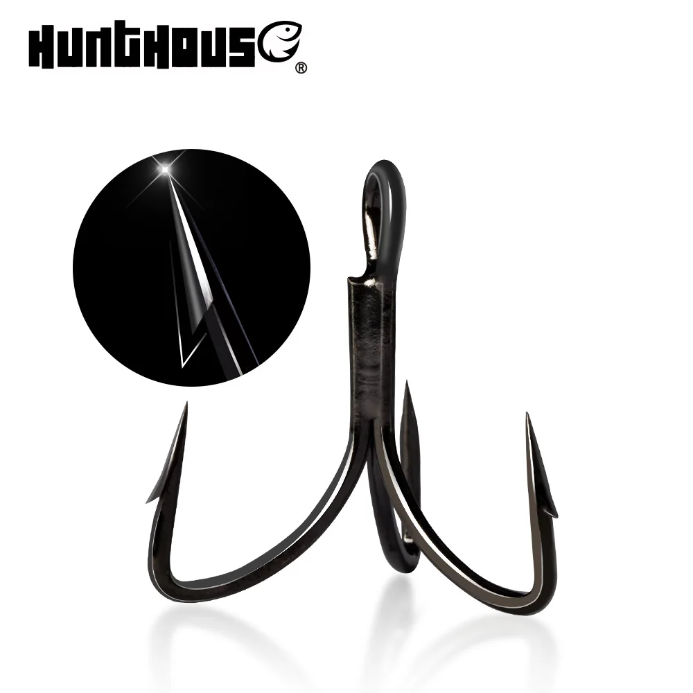 Рыболовные тройные Крючки Hunthouse наружный крючок с бородкой 1/0 2 #4 #6 # острый из